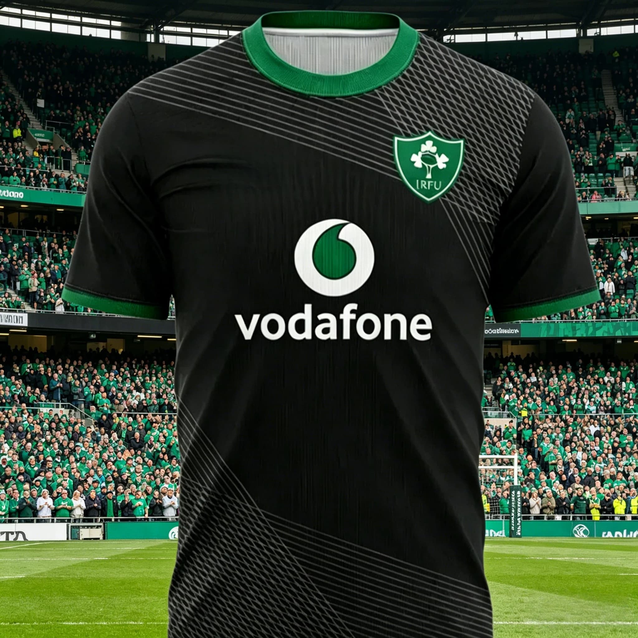 T-shirt da allenamento sportivo IRFU Rugby 2026 con top fitness, girocollo traspirante ad asciugatura rapida per uomo/donna e bambini