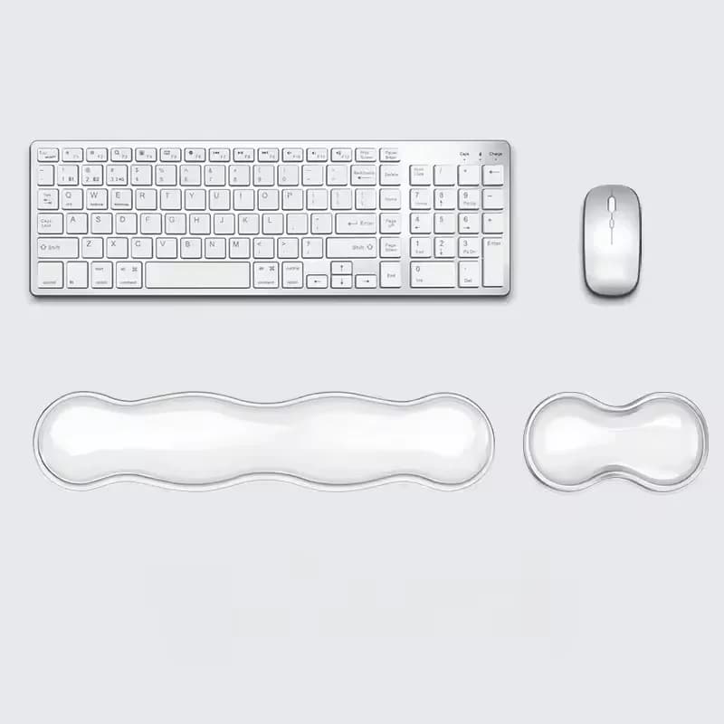 Tappetino per mouse con poggiapolsi antiscivolo in silicone trasparente poggiapolsi per mouse per console di gioco da ufficio desktop
