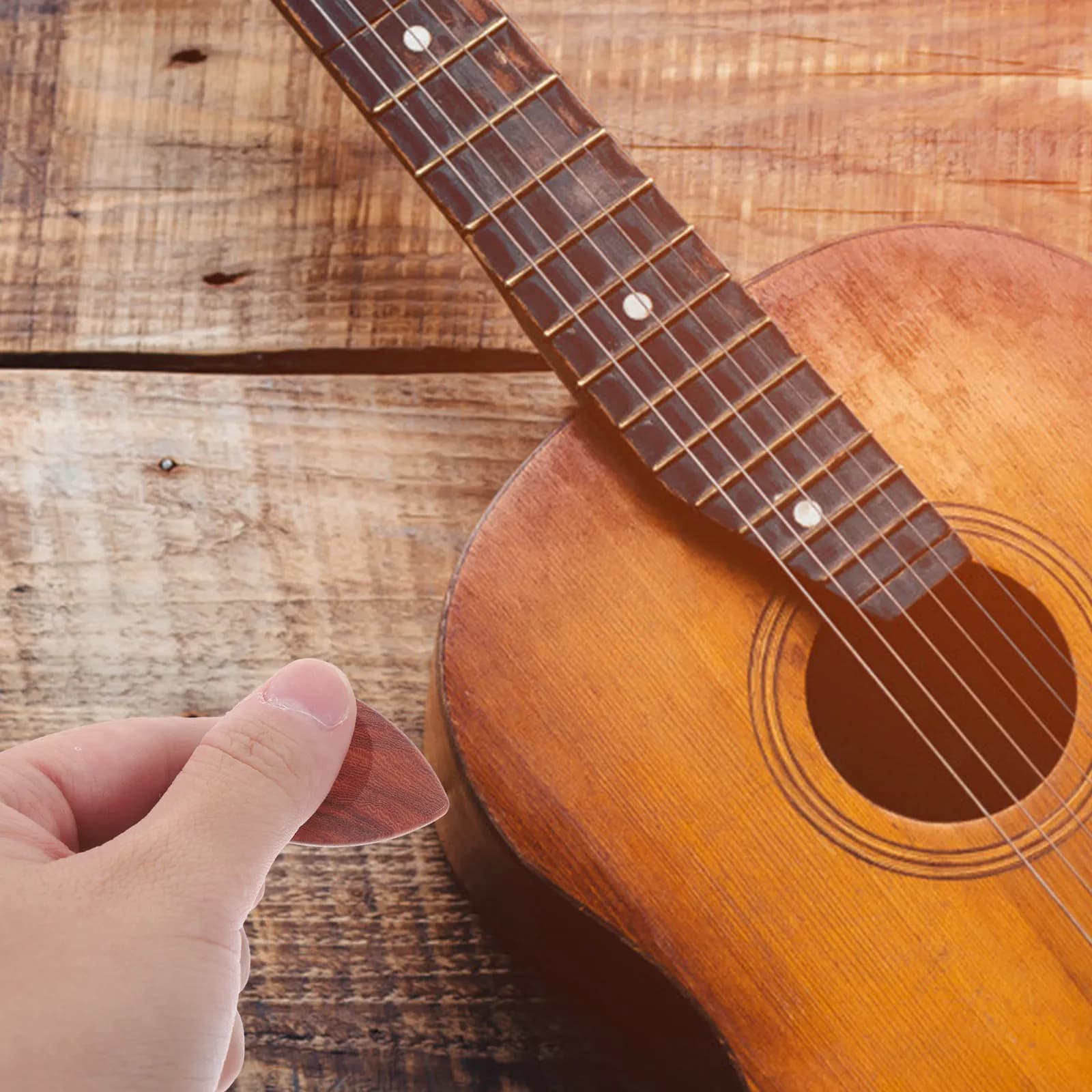 Set di 1 paio di plettri in legno squisiti, in materiale sicuro, di lunga durata, per chitarra elettrica, acustica e basso - Kit di accessori per chitarra