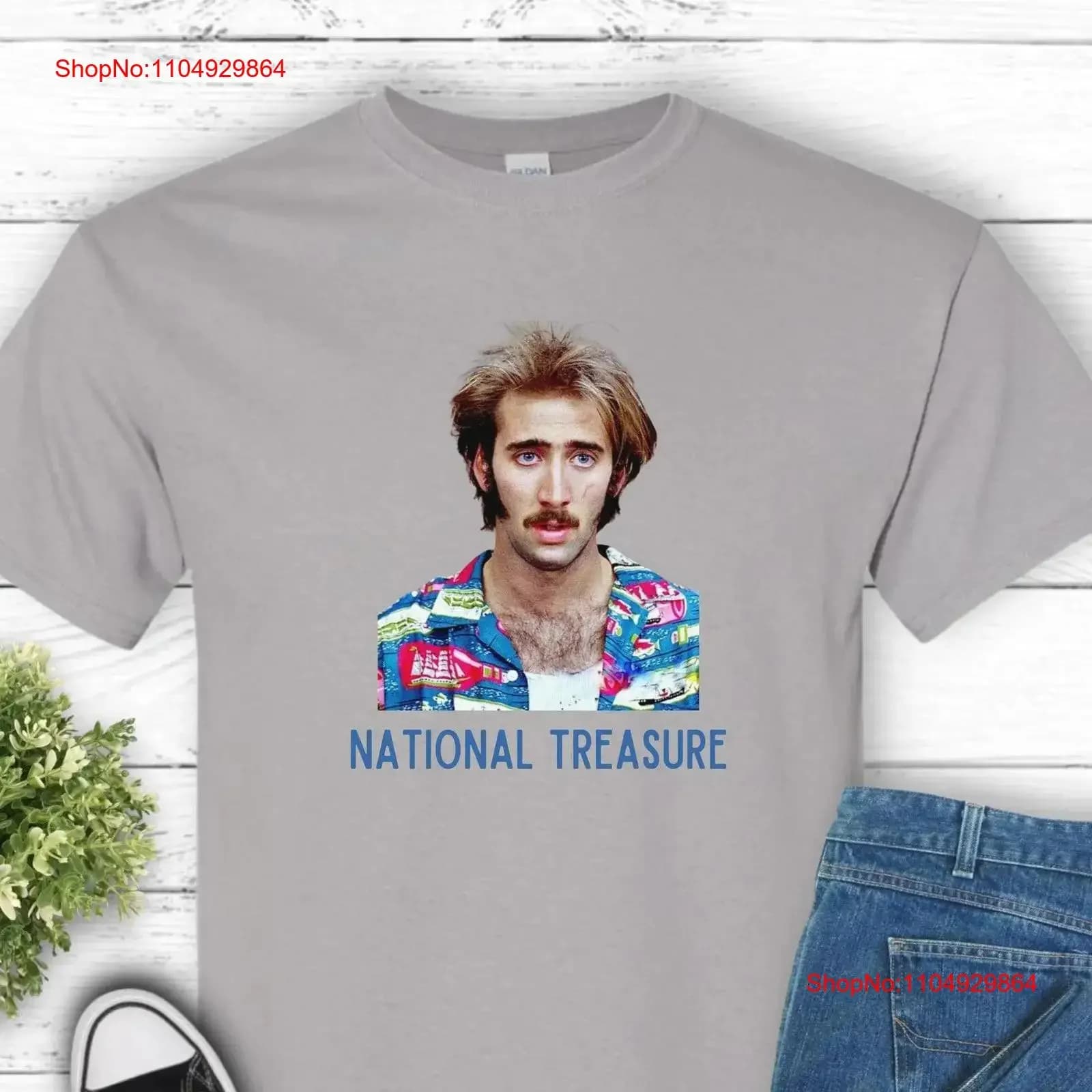Nicholas Cage T Shirt Tesoro nazionale Film divertente Cotone per Buffs Cultura pop Abbigliamento cinematografico classico vintage lavato leggermente