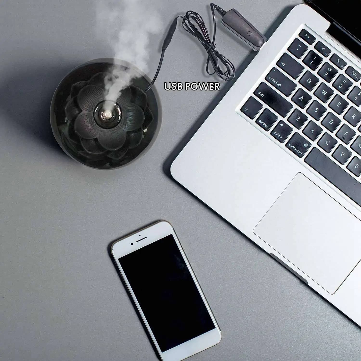Diffusore di Oli Essenziali in Ceramica, Umidificatore USB Personale per Bambini, Scrivania, Camera da Letto, Casa, Ufficio, Mini