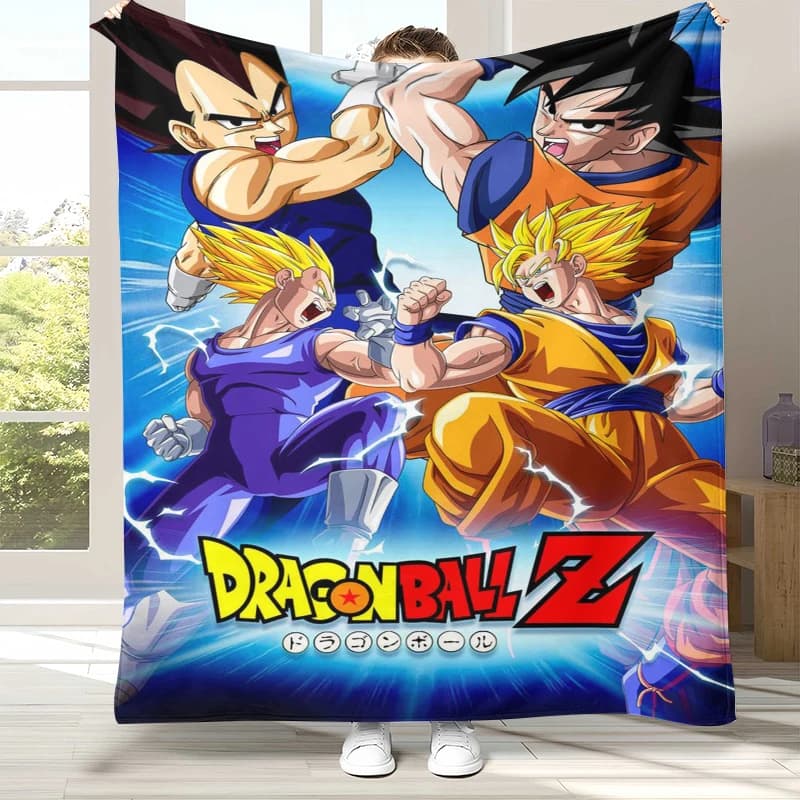 Coperta in flanella a tema anime Dragon Ball, ultra morbida e calda, ideale per casa, camera da letto, divano, ufficio, campeggio