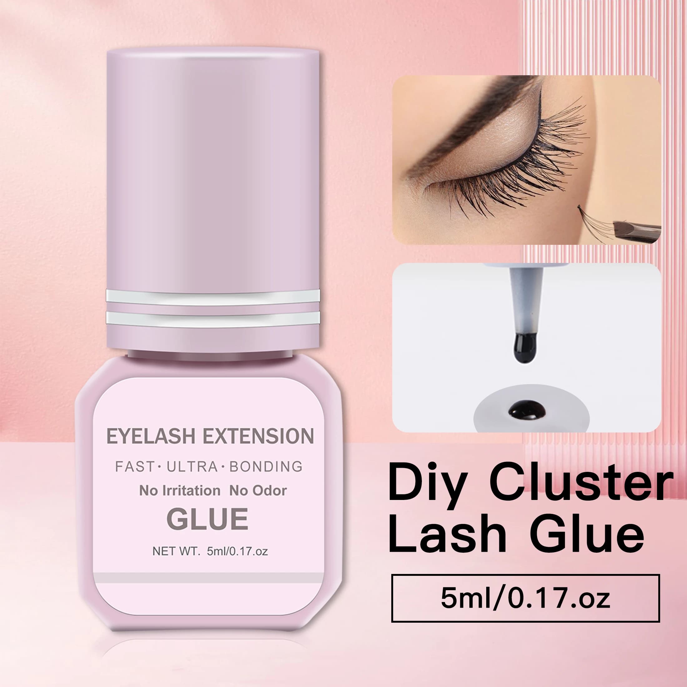 Eyelash Extension Glue 5ml Fast Dry Individual Lashes Glue False Eyelash Glue Lash Extension Makeup Tool DIY Cluster Lash Glue