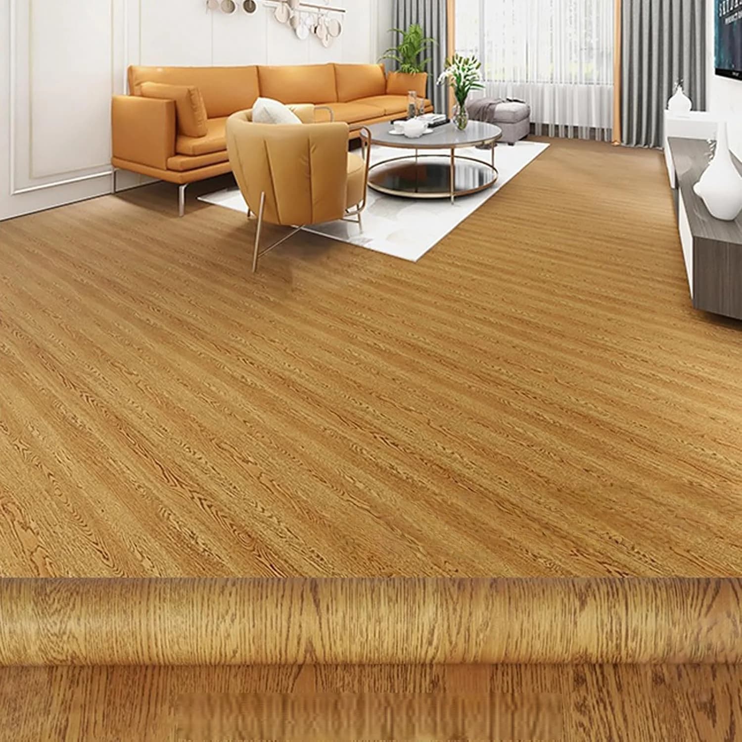 1 rotolo 40X300 cm di larghezza rotolo per pavimenti in vinile autoadesivo, piastrelle per pavimenti con venature del legno adesivi per pavimenti staccabili e incollati durevoli