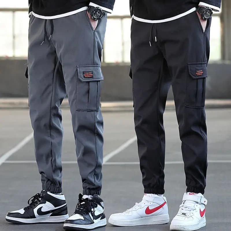 Pantaloni da lavoro da uomo con fascia alla caviglia, multitasche, resistenti all'usura, primaverili e autunnali