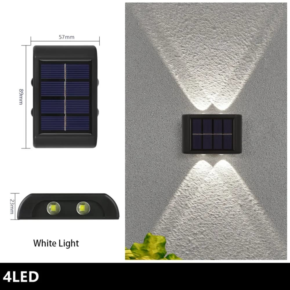 Luci solari da parete impermeabili, illuminazione a LED solare con luce verso l'alto e verso il basso, lampada solare per giardino, strada, balcone