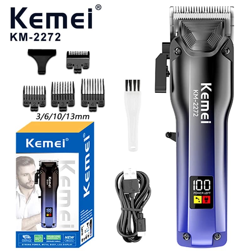 Kemei Electric Haircuts Professional Haircuts Men's Rechargeable USB Wireless Haircut with LCD display KM-2272