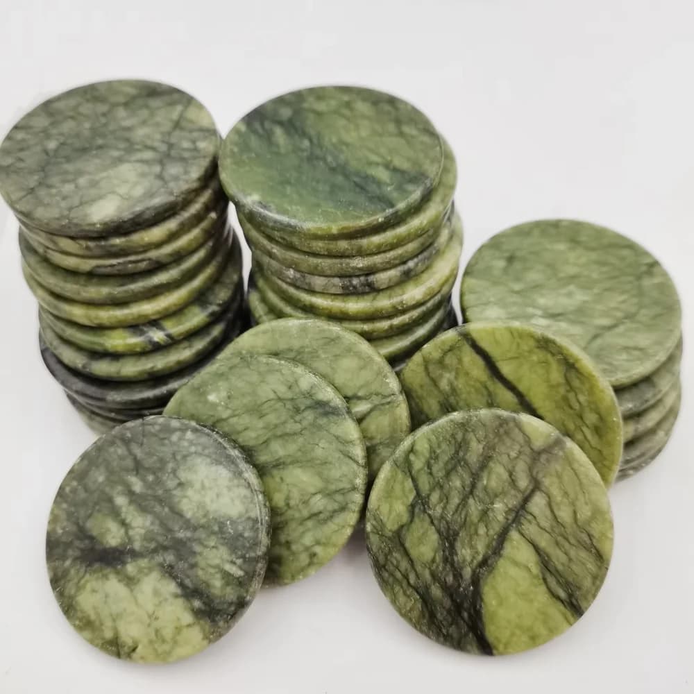 Supporto Adesivo Riutilizzabile Verde Rotondo per Colla Ciglia Finte, Pallet Porta Colla in Giada per Extension Ciglia