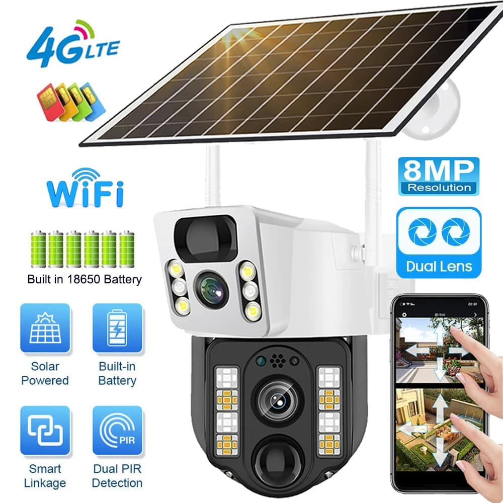 WiFi/4G IP camera CCTV surveillance cameras Monitor external battery Smart Home PIR humanoid security detection