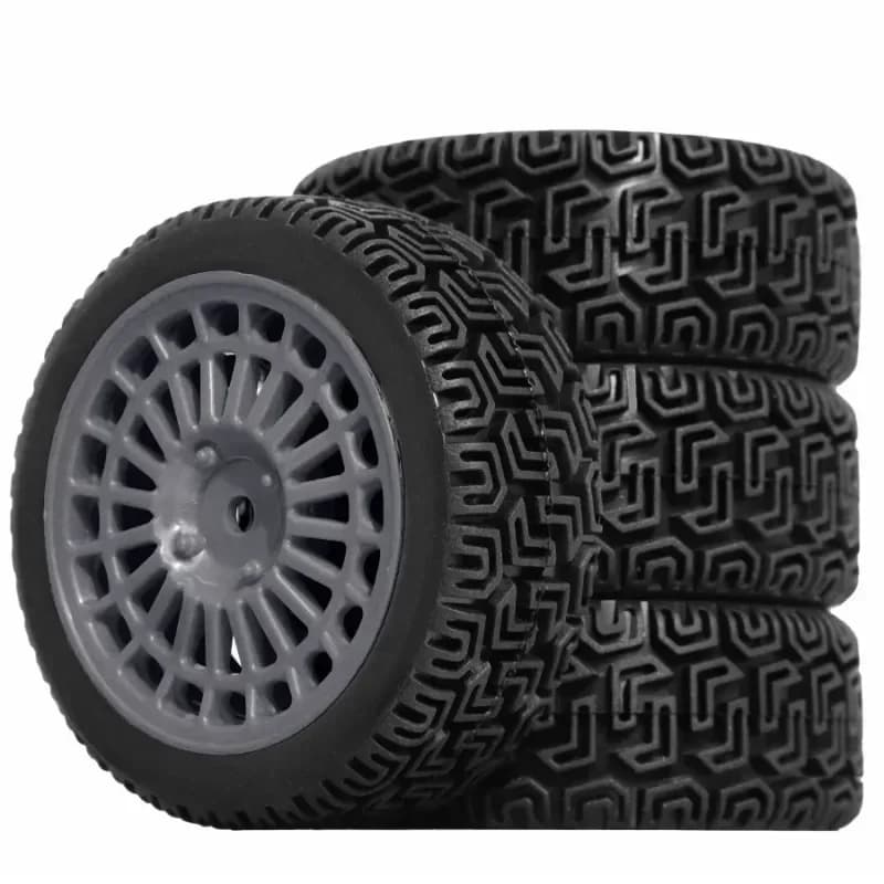 4PCS 68mm Rally Tires for Tamiya XV01 XV02 TT01 TT02 PTG-2 - 1/10 RC Racing Car Rubber Wheel Tyre Upgrade Set