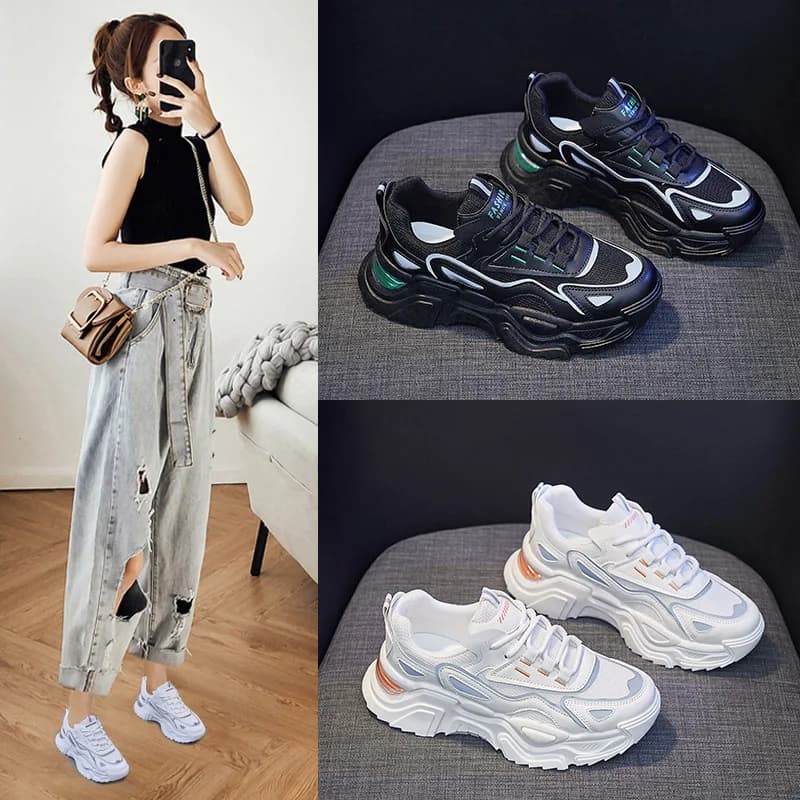 Primavera 2025 Nuove Sneakers da Donna Stile Coreano, Scarpe Sportive Casual Traspiranti con Rialzo, Moda Studentesca K805