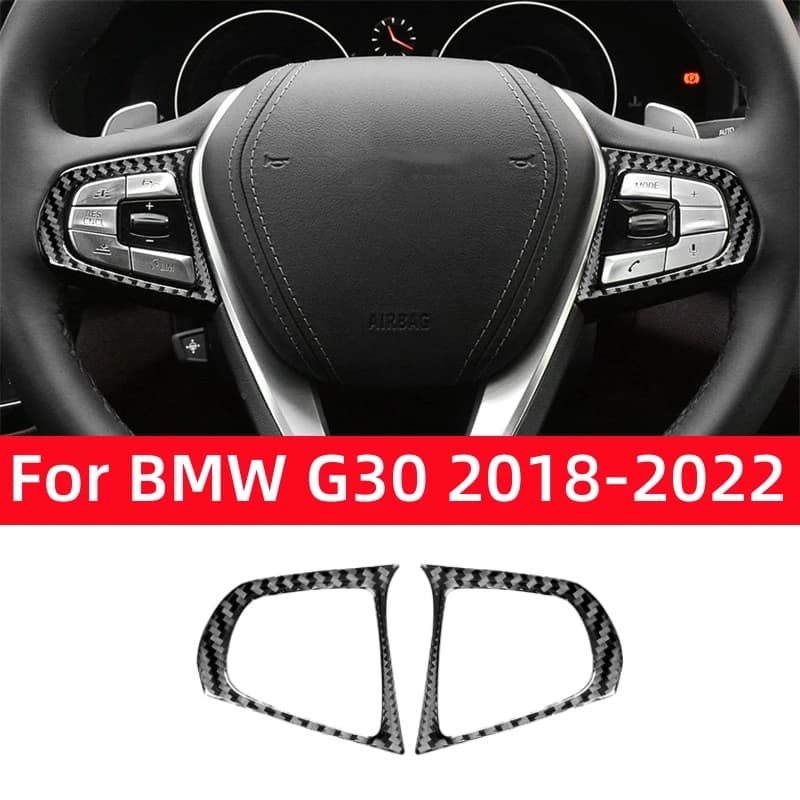 Accessories for BMW Series 5 G30 2018-2022 Carbon Fiber Decorative Frame for Flying Buttons Cover Stickers