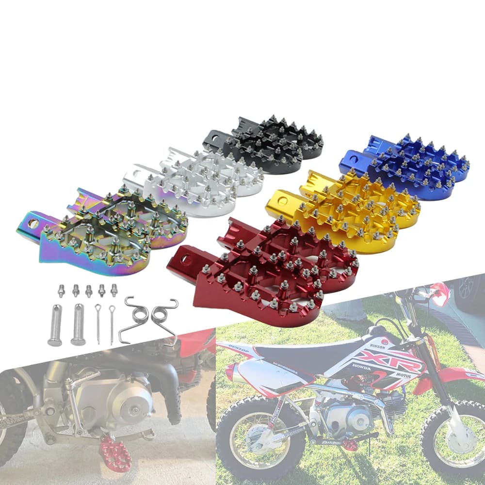 Motorcycle CNC Footpegs Universal For HONDA CRF XR 50 70 110 M2R SDG DHZ SSR KAYO Pit Bike Colorful Footrest Motor Modification