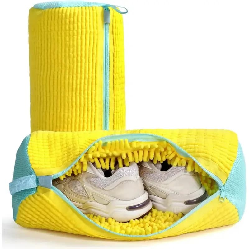 2PCS is a durable shoe washing machine bag suitable for all shoe types, sports and casual shoes, and reusable laundry bags