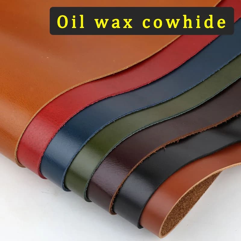 Pelle bovina con strato di testa, cera d'olio, pelle di cavallo pazzo, pelle conciata al vegetale, materiale in pelle fatta a mano fai-da-te, vera pelle spessa 2 mm