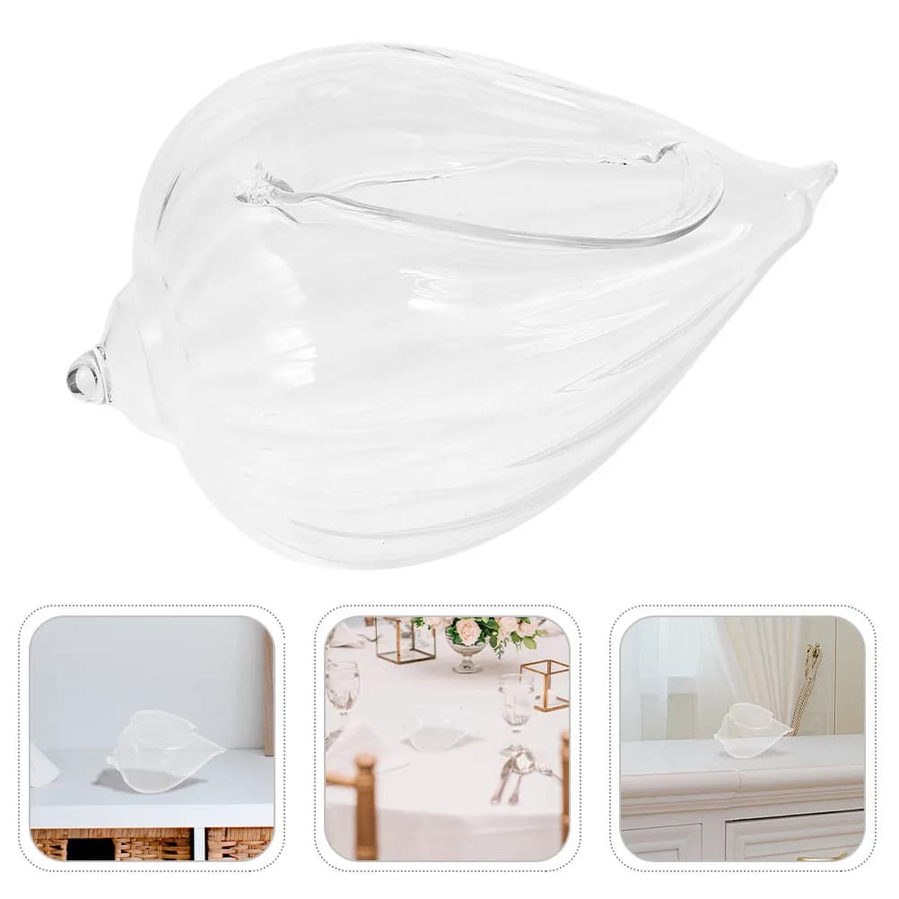 2 Pezzi Bicchieri in Vetro da 370 ml a Forma di Conchiglia, Design Unico a Guscio di Mare per Vino, Birra, Cocktail, Succhi, Tazze Estetiche per Bevande, Stoviglie per Feste