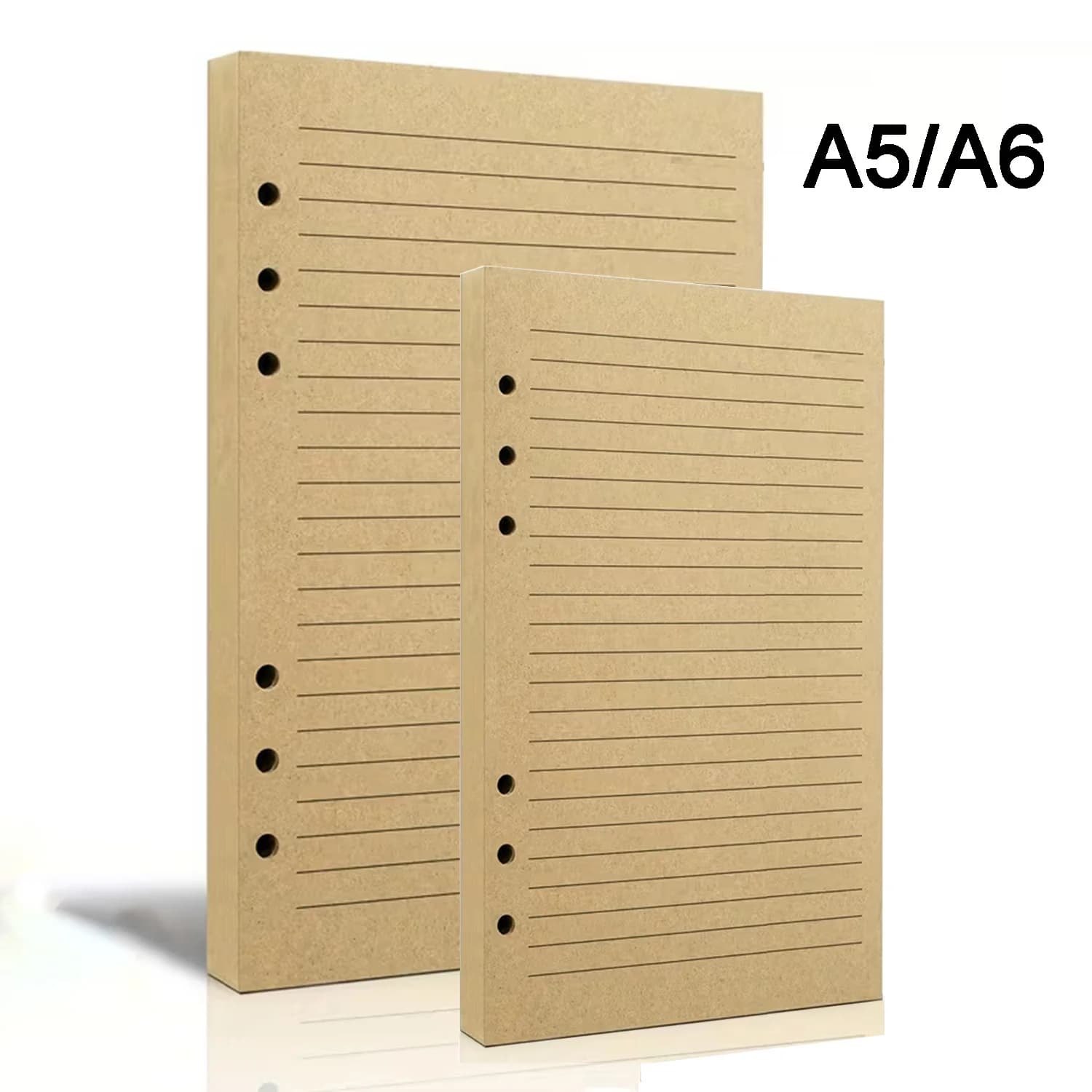 A5/A6 Textured Vintage Refill Paper for 6-Ring Binder Planner and Travel Journals 80 sheets 160 pages notebook Replacement Parts
