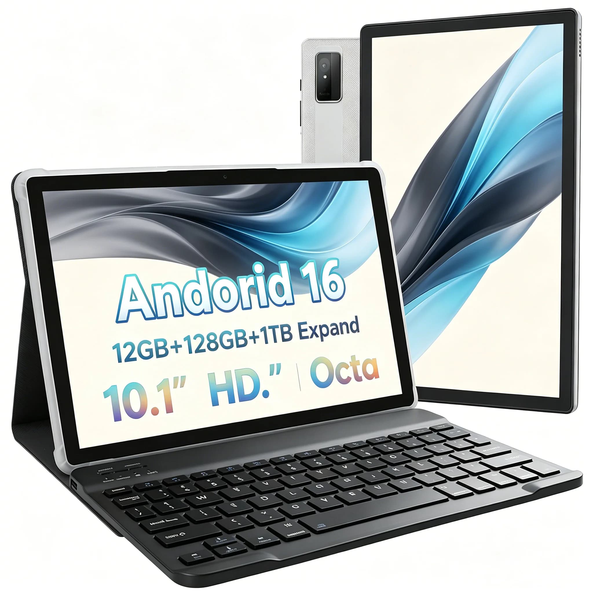 ANRY CH10 Tablet Android 16 da 10.1 Pollici HD IPS, 12GB RAM 128GB ROM, 5000mAh, Octa Core A537, Wi-Fi 6 2.5G/5G, Certificato Google GMS