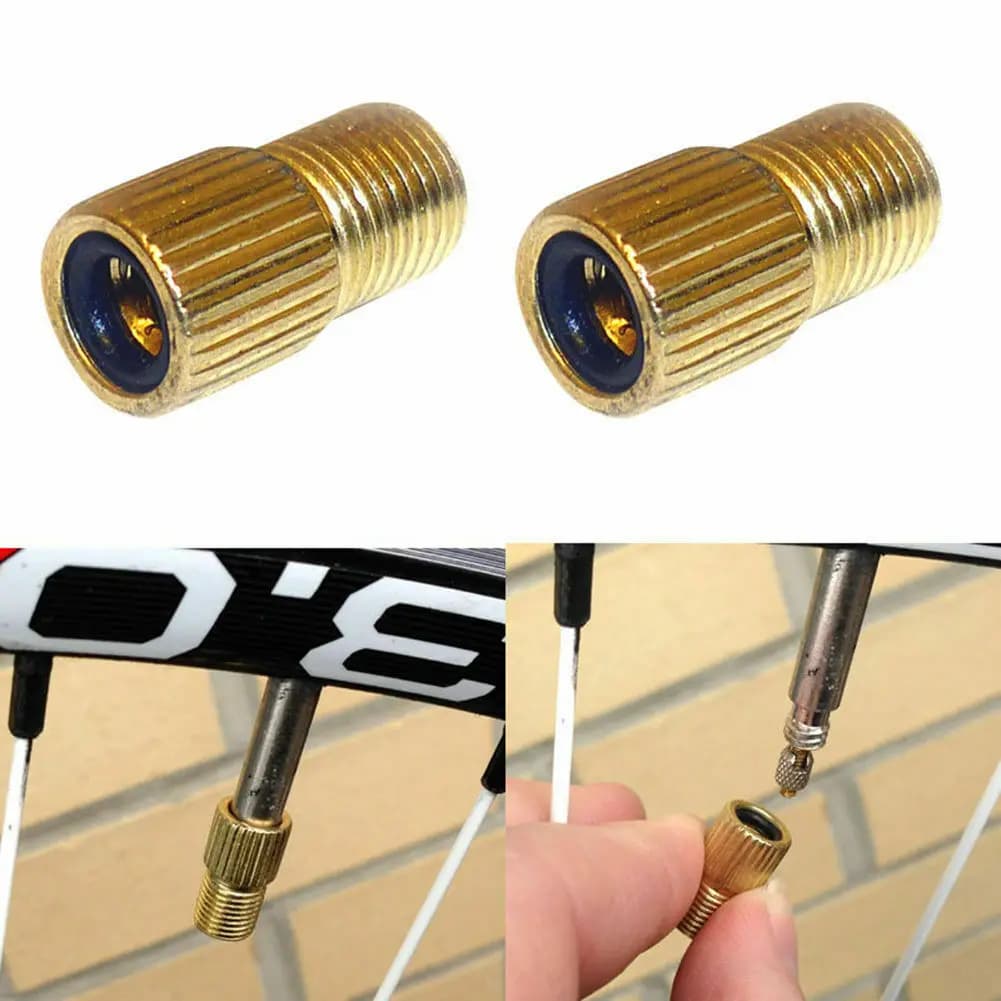 2X Adattatore Convertitore da Valvola Presta a Schrader per Bici da Corsa e Pompa per Bicicletta