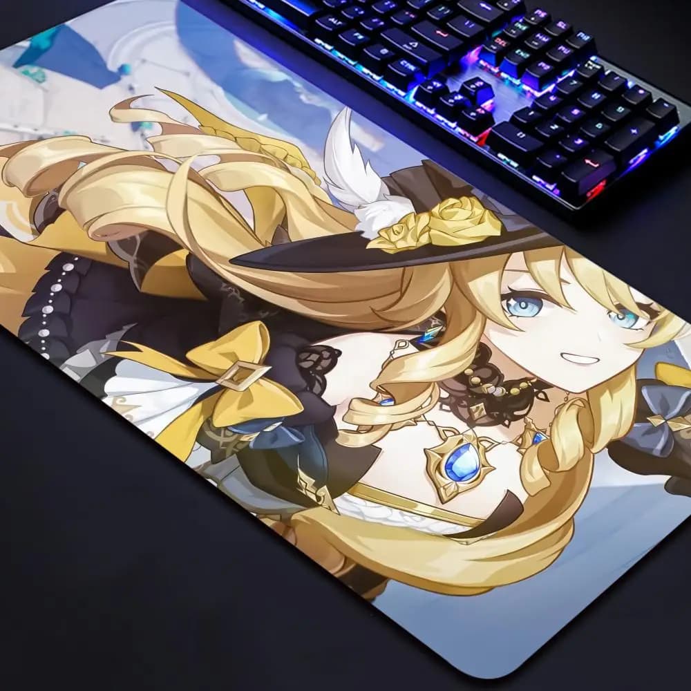 Navia Genshin Impact Anime Girl Mousepad Large Gaming Mouse Pad LockEdge addensato tastiera del Computer Table Desk Mat