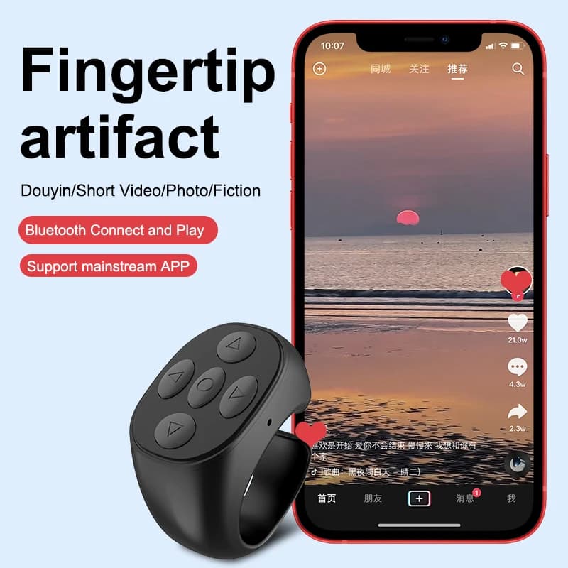 Wireless Bluetooth Mobile Selfie Lazy Artifac Tiktok Remote Control Ring Bluetooth Controller for mobile phone t for Xiaomi Apple