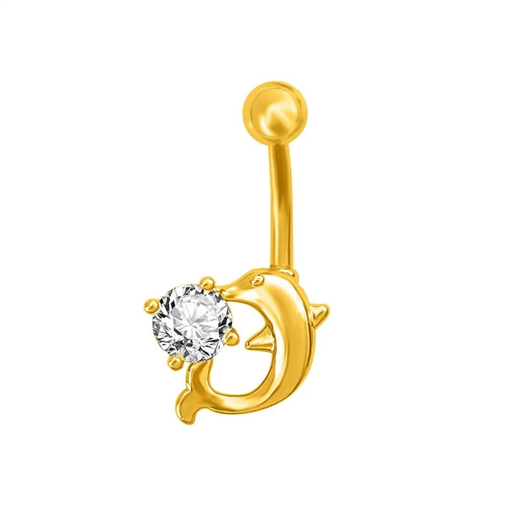 Gioielli a tema oceano, piercing scintillanti, gioielli per piercing all'ombelico, anello per ombelico alla moda a forma di animale per le vacanze