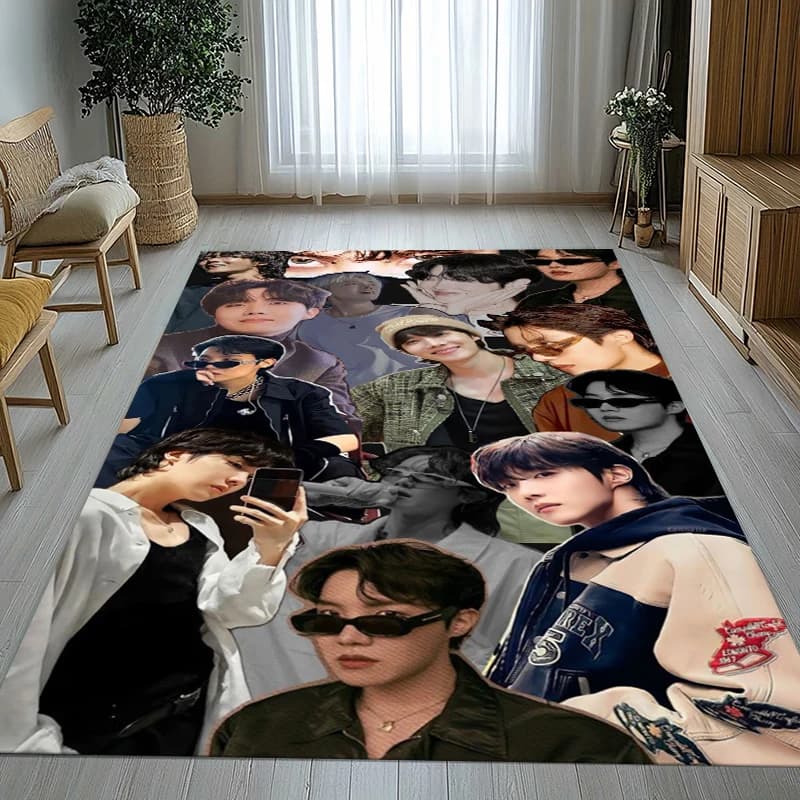 Jung Hoseok J Hope Kpop B-BTS Living Room Non-Slip Area Rug Soft Carpet for Bedroom Kids Playroom Sofa,Home Decor Doormat Gift