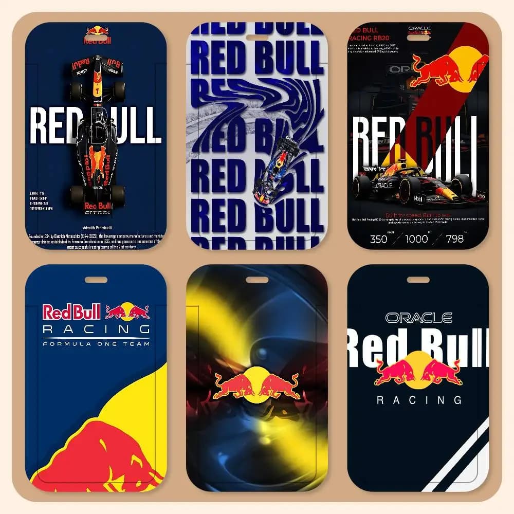 Porta Tessere con Cordino R-Red-BullS, Porta Badge Studenti, Porta Tessere da Collo, Accessori per Controllo Accessi, Regali