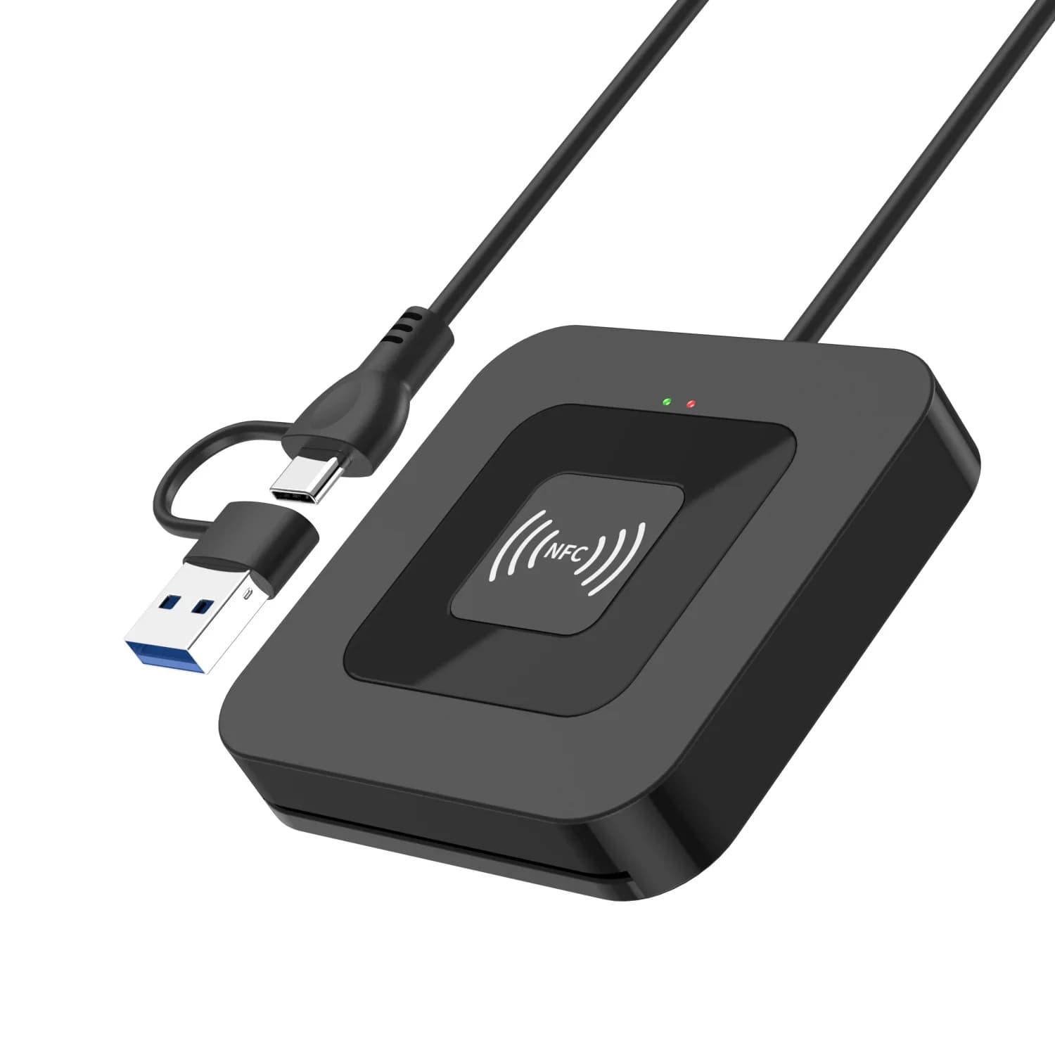 Lettore di smart card UTHAI X06 USB 2.0 Lettore di schede IC 2 in 1 con contatto e NFC per il rapporto fiscale ATM bancario