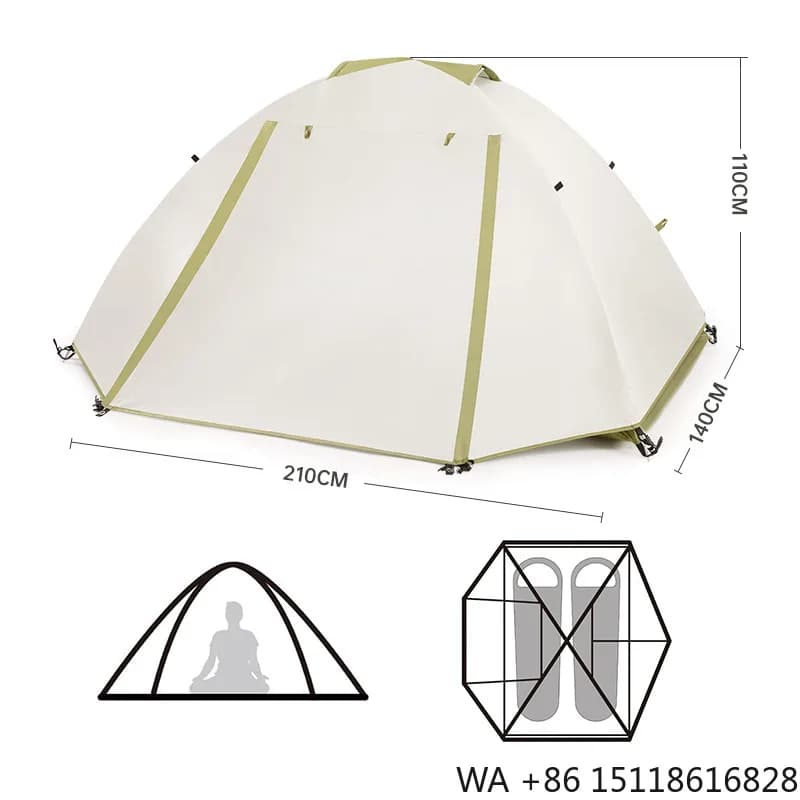 Hiking Mountaineering Trekking Camping Tent Double-Layer Waterproof Three Seasons Lightweight Aluminum Pole Overnight Use