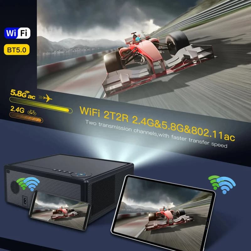 Mini proiettore 2025 X7 1080P FHD Videoproiettore esterno portatile a LED da 600 Ansi con WiFi BT Smart Projecteur
