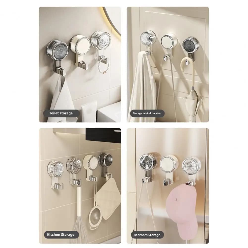 Heavy Duty Suction Hook Easy Install Wall Hook Rotating Suction Cup Hooks with Vacuum Lock Heavy-duty for Bathroom for Wreaths