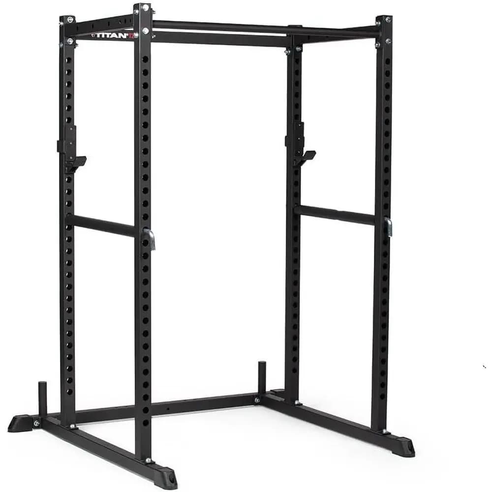 Power Rack Compatto con Barra per Trazioni, Perni di Sicurezza, Ganci a J per Sollevamento Pesi e Allenamento della Forza a Casa