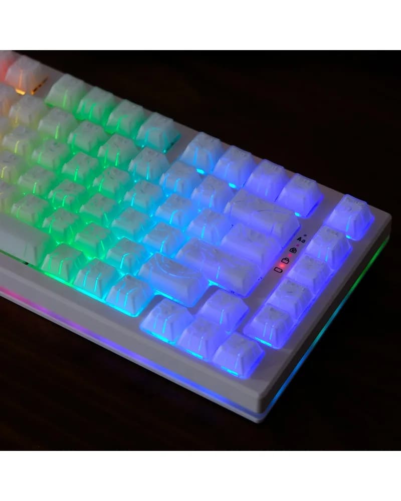 Keycaps X-ray personalizzati in ABS originali per tastiera meccanica Wooting, bianchi con contorno ondulato semipermeabile