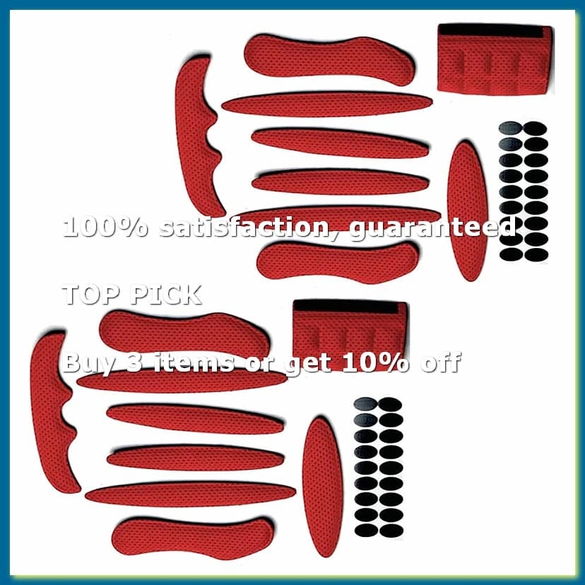 2 Pack Universal Cycling Helmet Sponge Pads Replacement Cushions Kit for Bike Motorcycle Helmet Red