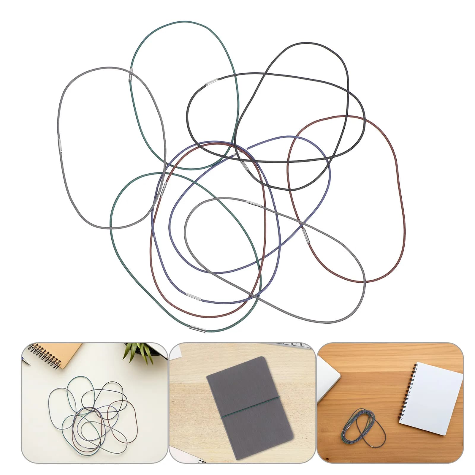 10 Pezzi di Elastici in Nylon Regolabili, Cinghie Elastiche per Quaderni, Diari e Agende
