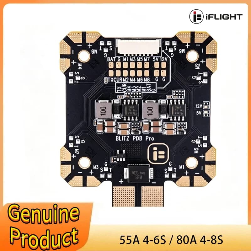 IFlight BLITZ PDB Pro Support 80A 4-8S / 55A 4-6S LIPO Input 5V 3A /12V 2A Dual BEC 330A Distribution Board for RC FPV Drone