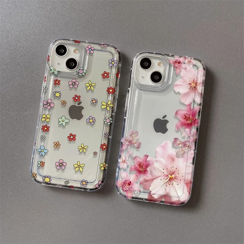 Flower Lily Phone Case For iPhone 17 Air 16 15 14 11 Pro Max Plus 13 12 Mini Xs 7 XR Transparent Shockproof Soft TPU Clear Cover