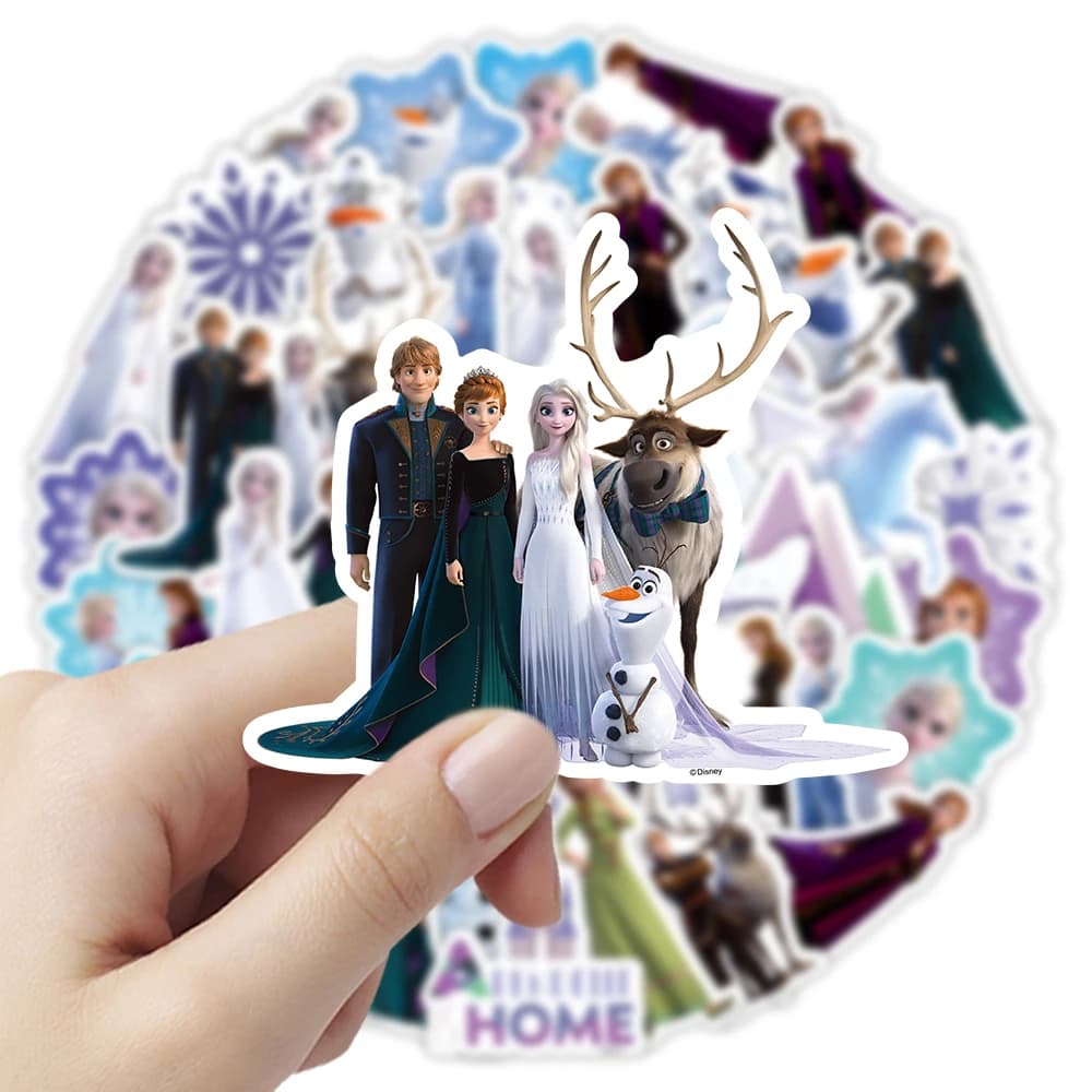 10/50PCS Frozen II Principessa Elsa Disney Film Graffiti Adesivi Divertente Cartoon Decalcomania FAI DA TE Notebook Telefono Tazza Auto Classico Giocattoli Per Bambini