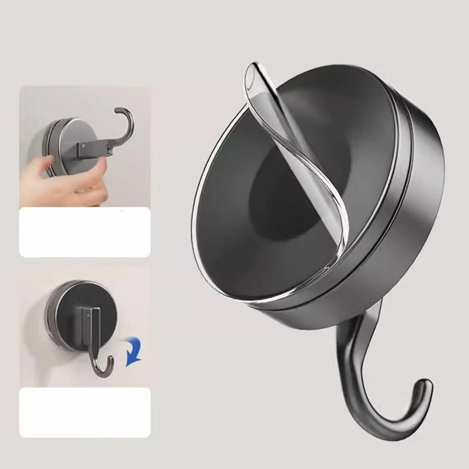 Ganci a ventosa per doccia Gancio rimovibile impermeabile regolabile Ganci appendiabiti rotanti a 90 gradi Montaggio a parete per soggiorno camera da letto