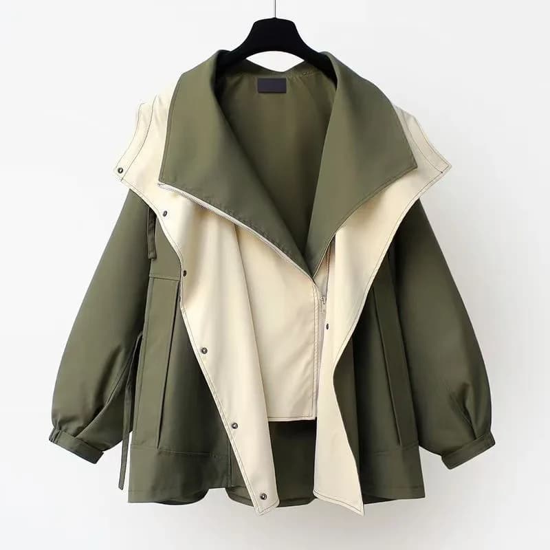 Giacca a vento da donna 2025 Autunno Inverno Nuovo cappotto con cerniera con cappuccio allentato Capispalla moda