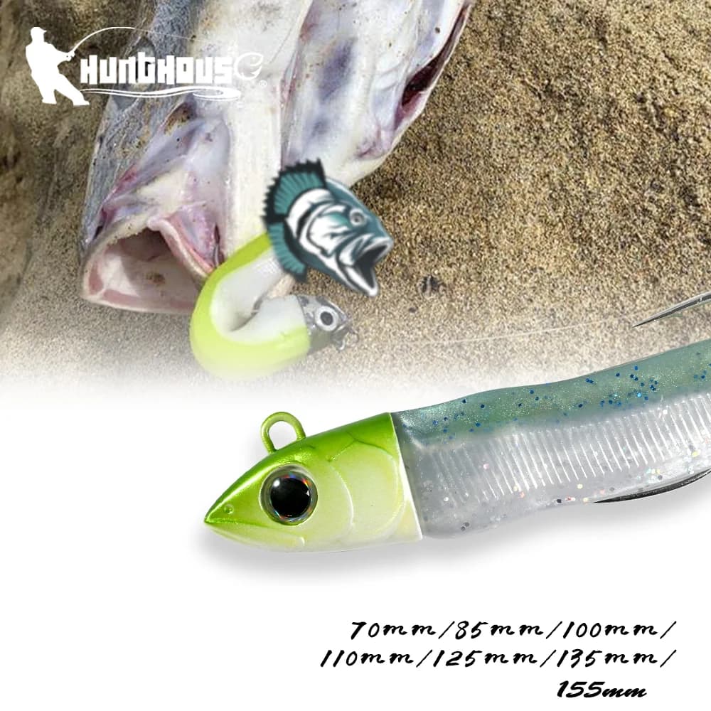 Hunthouse Barre T. Minnow Richiamo di pesca Jig Head Richiamo morbido Shad 7g 12g 25g 40g 60g 90g 120g Bass Pike Easy Shiner Bait