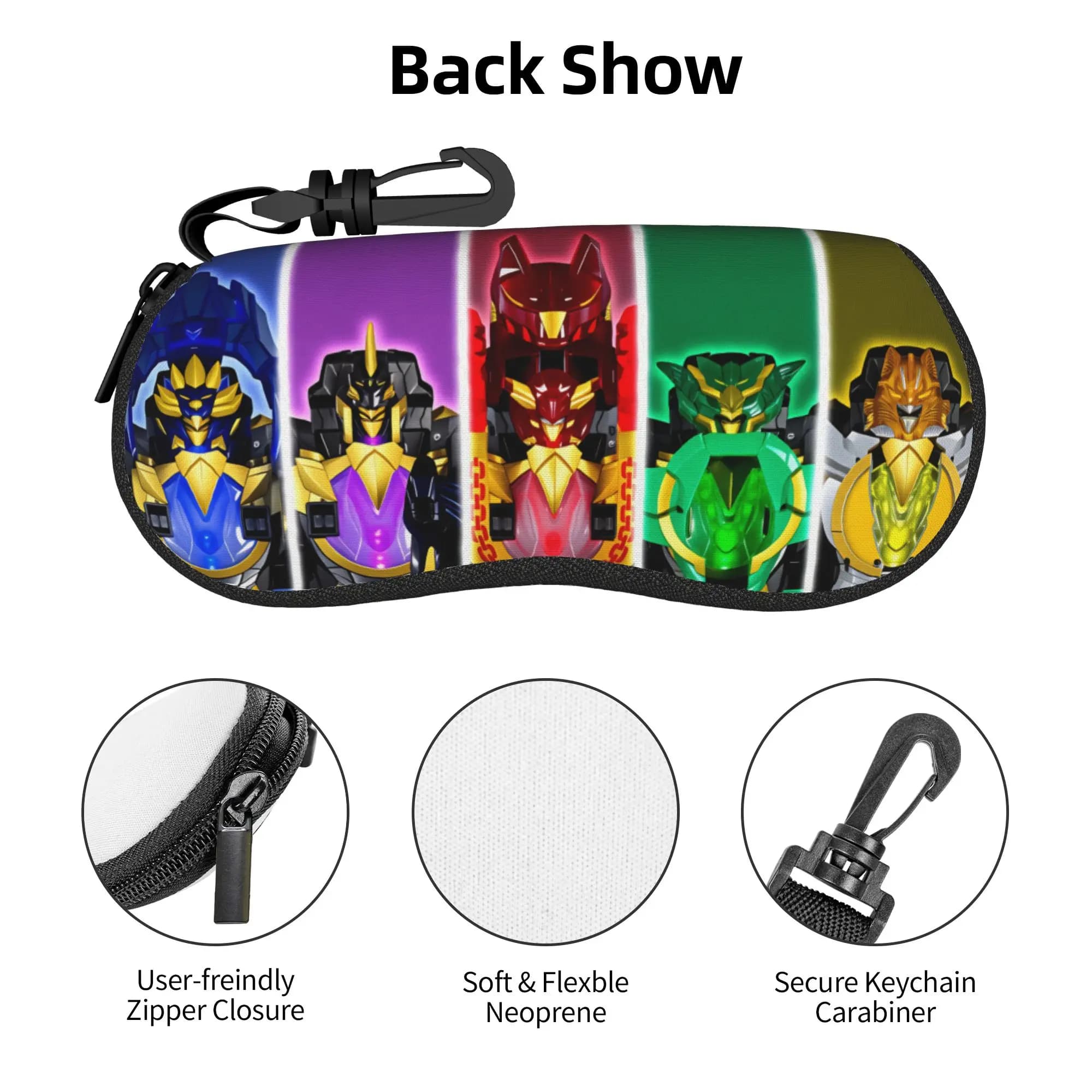 Custodia Morbida per Occhiali Gozyu Rosso Super Sentai, Custodia Protettiva per Occhiali da Sole Gozyu Blu, Giallo, Verde, Nero per Uomo e Donna