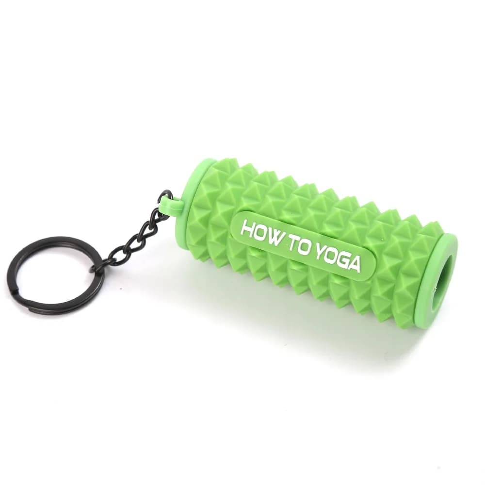 Massage with fingers Mini keyring with foam roller Sports style Keichain shape silicone foam roller Muscle relax Anti-loss