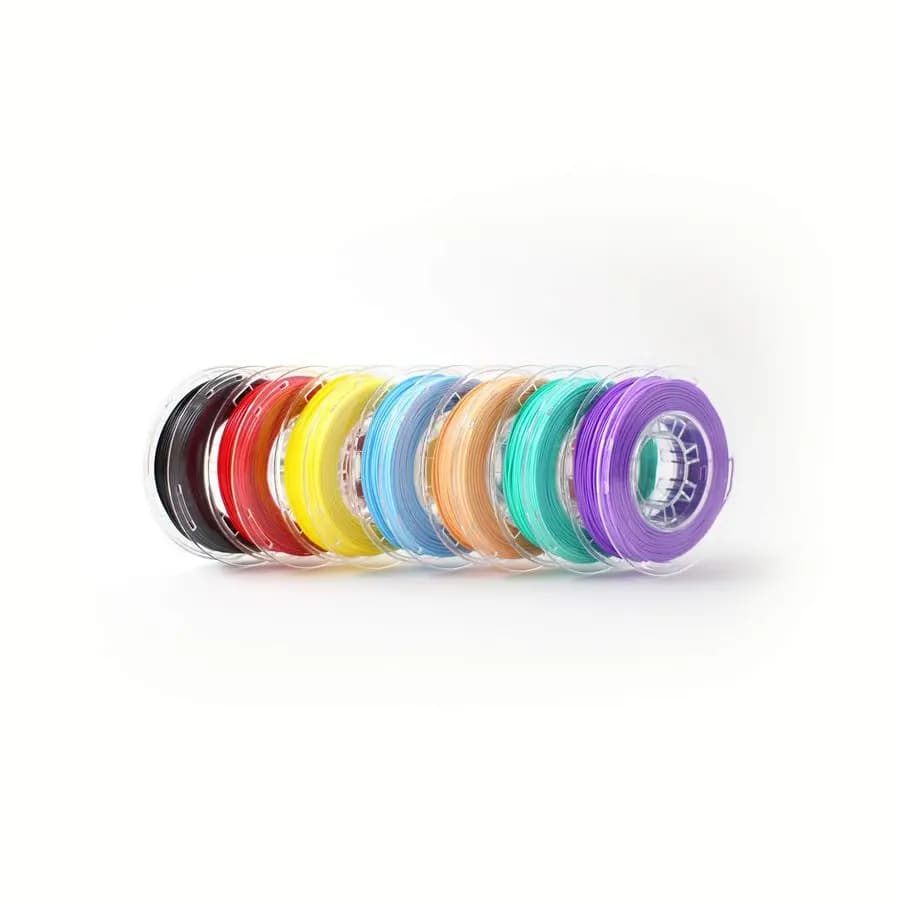 Confezione da 7 filamenti per stampante 3D Deluxe in PLA, precisione dimensionale 0,02 mm, bobina da 0,23 kg (0,26 libbre), 1,75 mm, viola uva, rosso ciliegia, ses