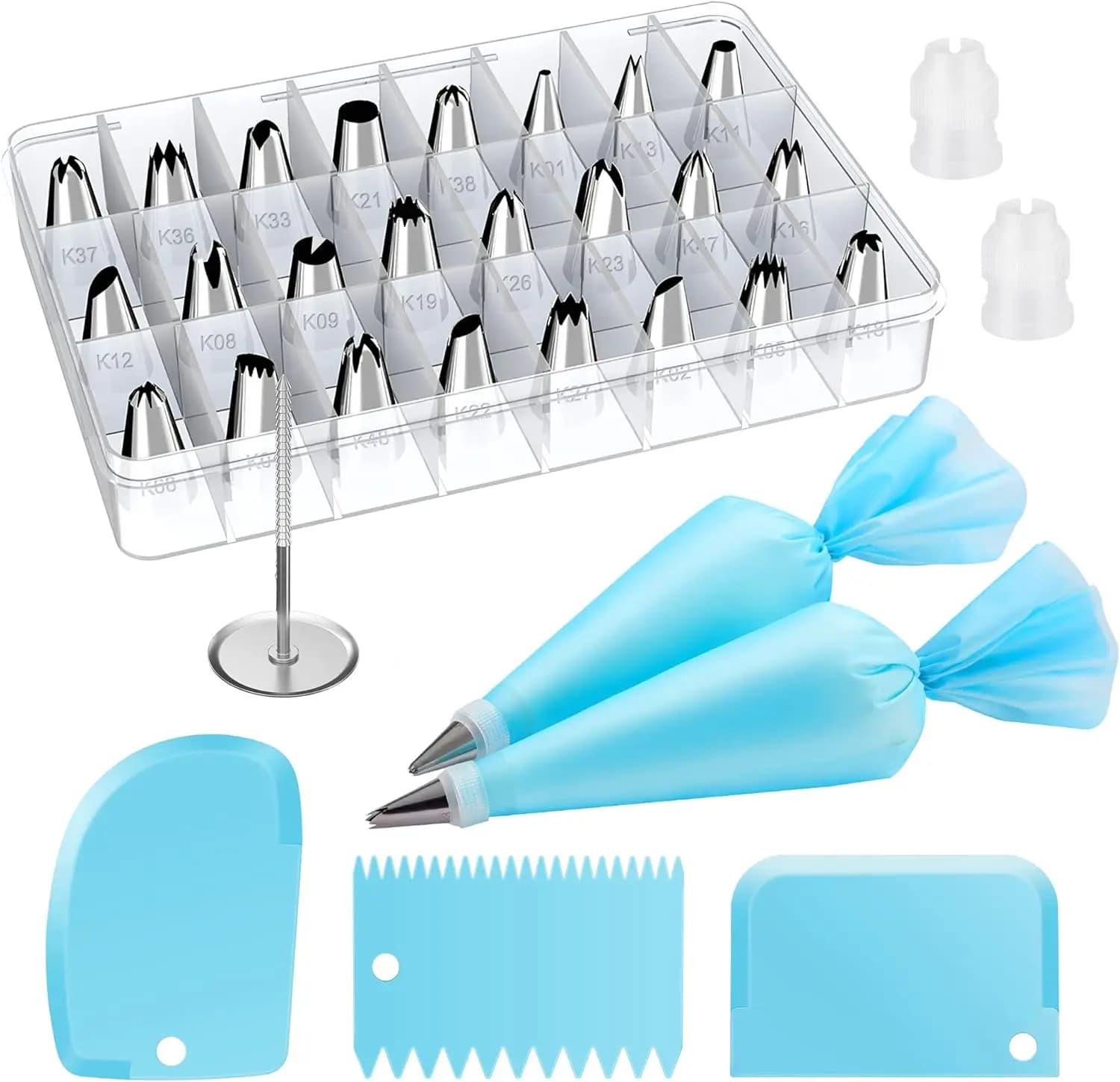 32 pieces tools to decorate cakes glaze cream piping tips nozzles pastry bags for pastry stainless steel nozzles decoration cake