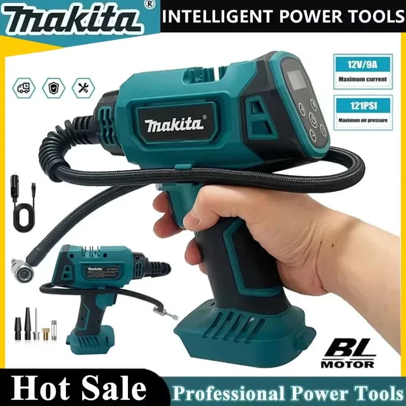 Pompa ad aria elettrica senza fili Makita, gonfiatore automatico ricaricabile per pneumatici auto, utensile portatile per batterie da 18V