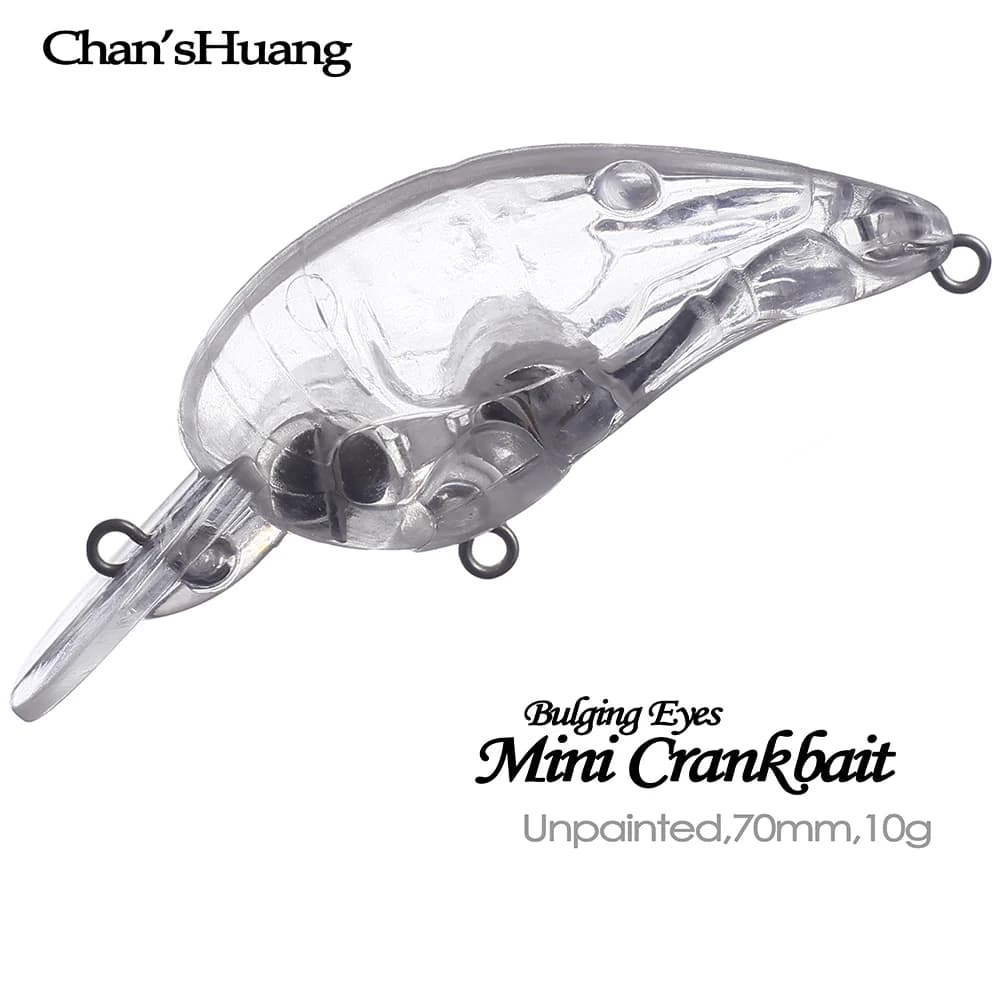 Chan'sHuang Non Verniciato 20 PZ 70mm 10G Crankbait Wobbler FAI DA TE Mini Trasparente Richiamo di Pesca Corpi Vuoti Manovella