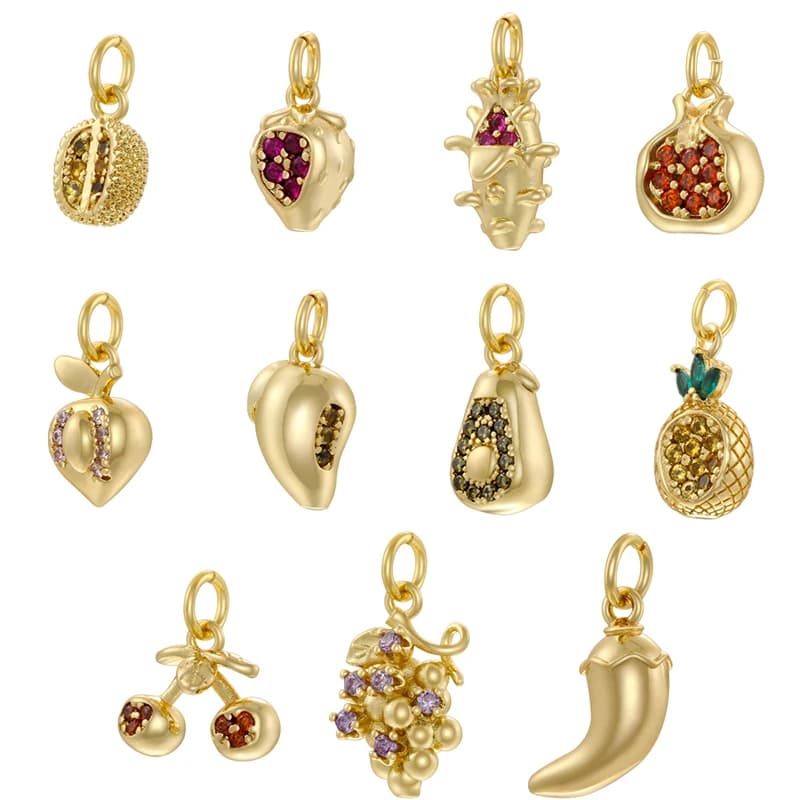 ZHUKOU Many Kinds Of Fruit Pendants Sweet Bracelet Necklace Earrings Handmade Jewellery Accessories Wholesale:VD1742-VD1752