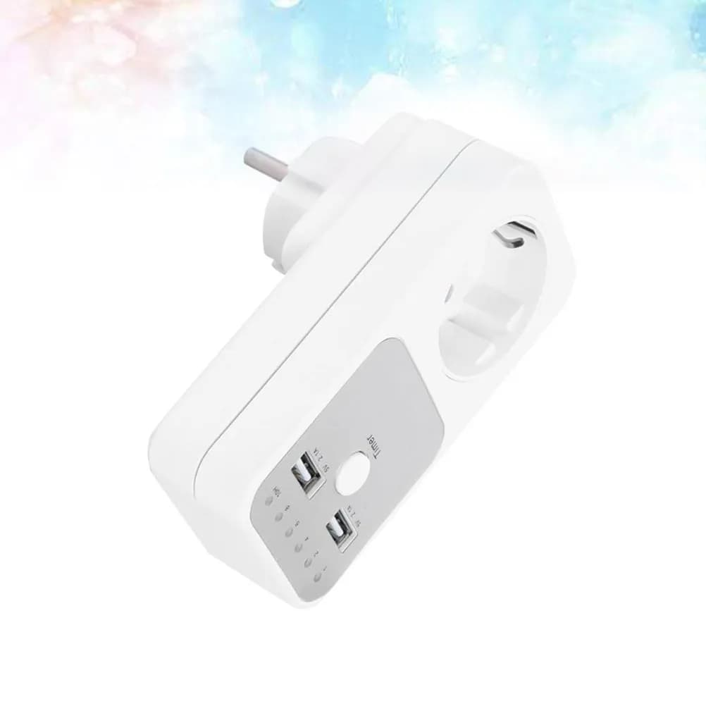 Timer di Spegnimento Automatico per Piastra per Capelli, Ferro da Stiro, Caricabatterie Telefono, Lampada, Caffettiera, Presa USB a Muro con Spina EU